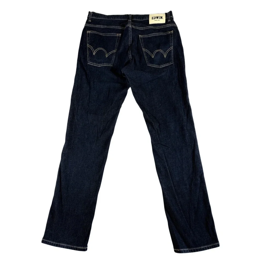 Edwin EC03 Straight Leg Jeans Mens 34 Blue Premium Denim Dark Wash Indigo Casual